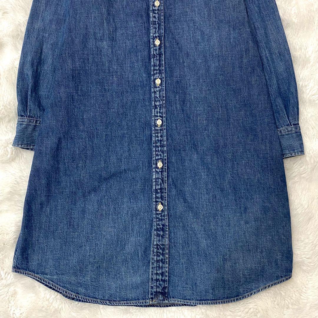 美品】ラルフローレン ポニー 刺繍 デニム シャツ ワンピース 貝ボタン
