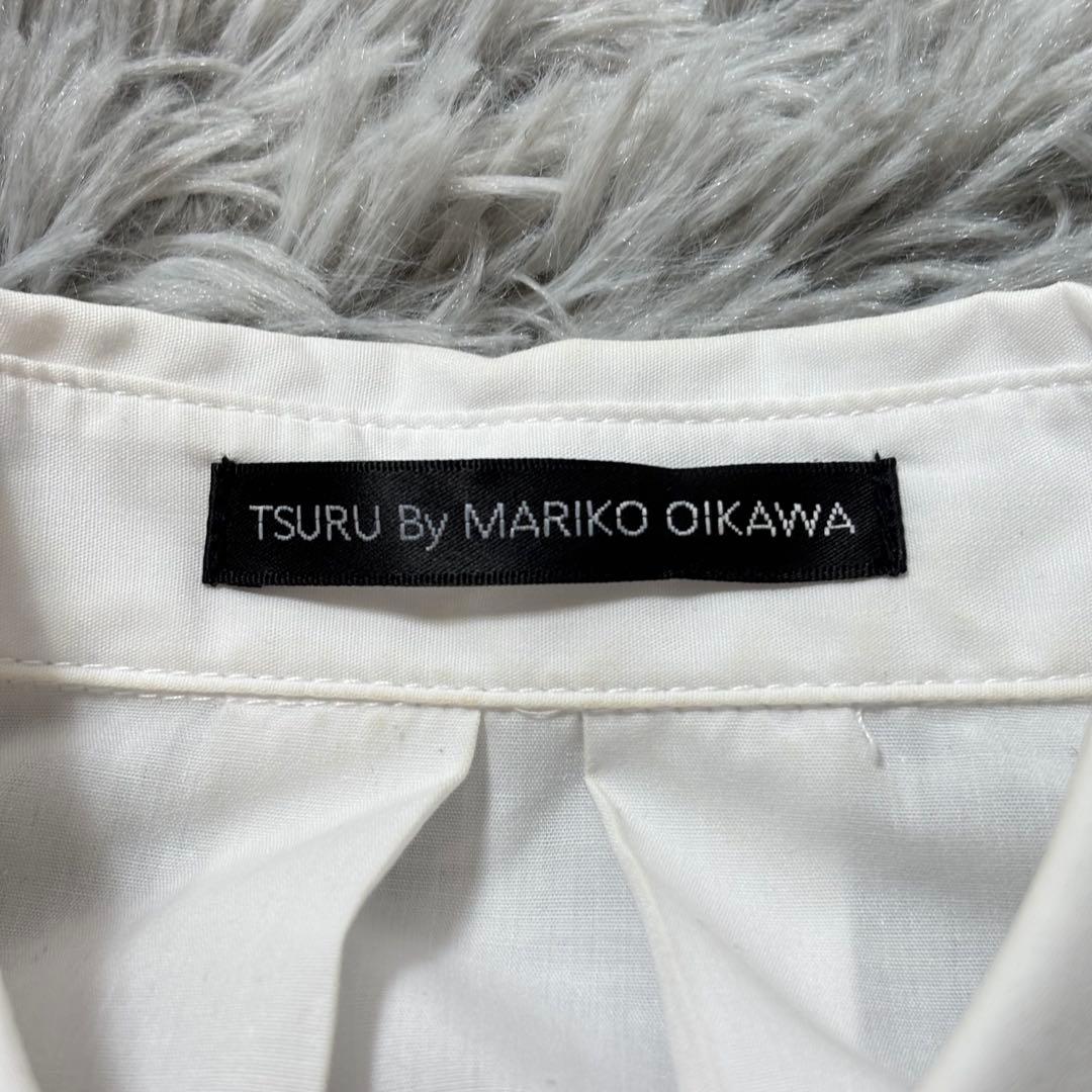 ツルバイマリコオイカワ パールペプラムブラウス 【F】 ホワイト 比翼