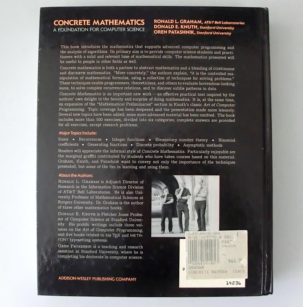 コンピュータ数学の名書 Concrete Mathematics Knuth他著 - メルカリ