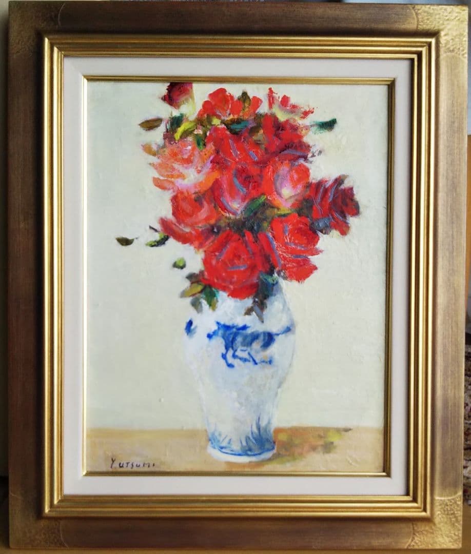 バラの油彩画   F6 肉筆油彩画 薔薇 F6号【ポイント5％還元中】 : ホーリ通信 (熟年時代