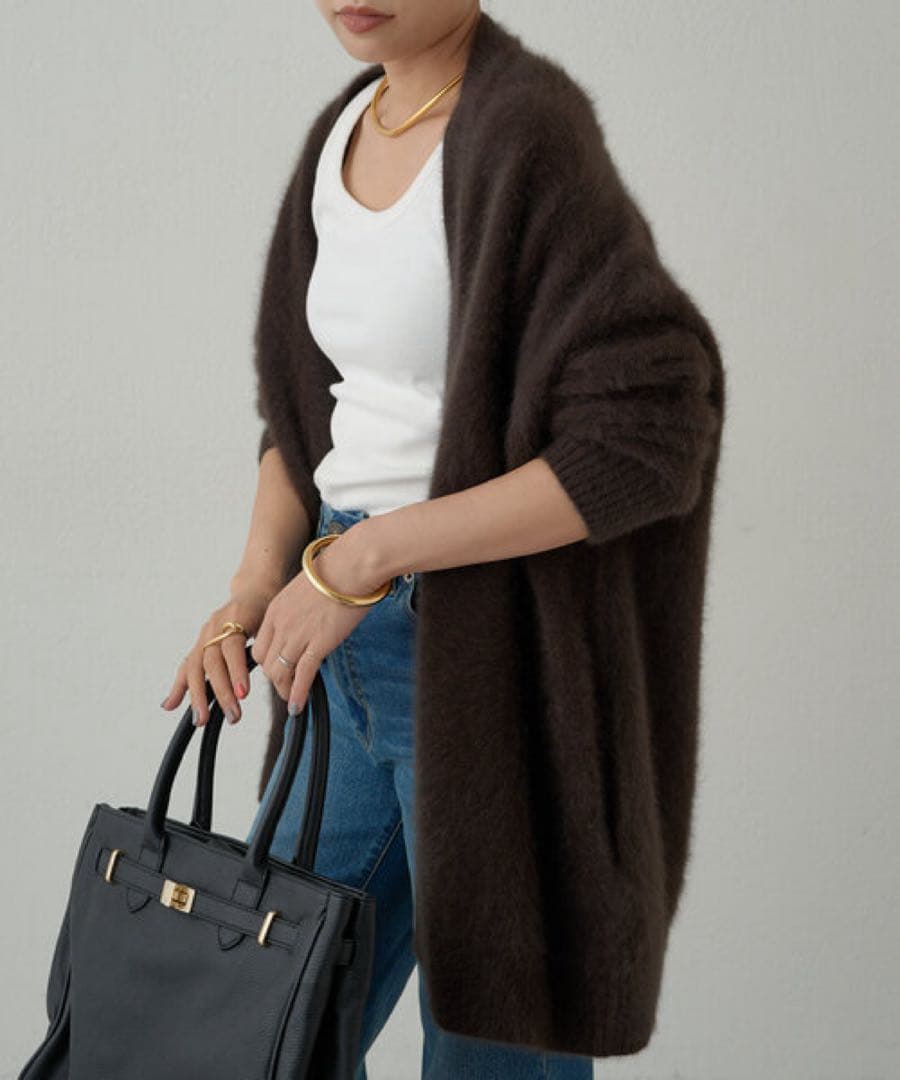 【本日限定SALE】Lounge Dressカシミアニットファーガウン追加完売品 Loungedress（ラウンジドレス） ニット セーター FURカシミヤVニット