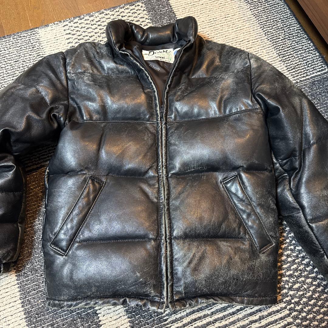 【米国製】schott ダウンジャケット ラムレザー　羊革 Schott N.Y.C（ショット） Schott ダウンジャケット メンズ レザー