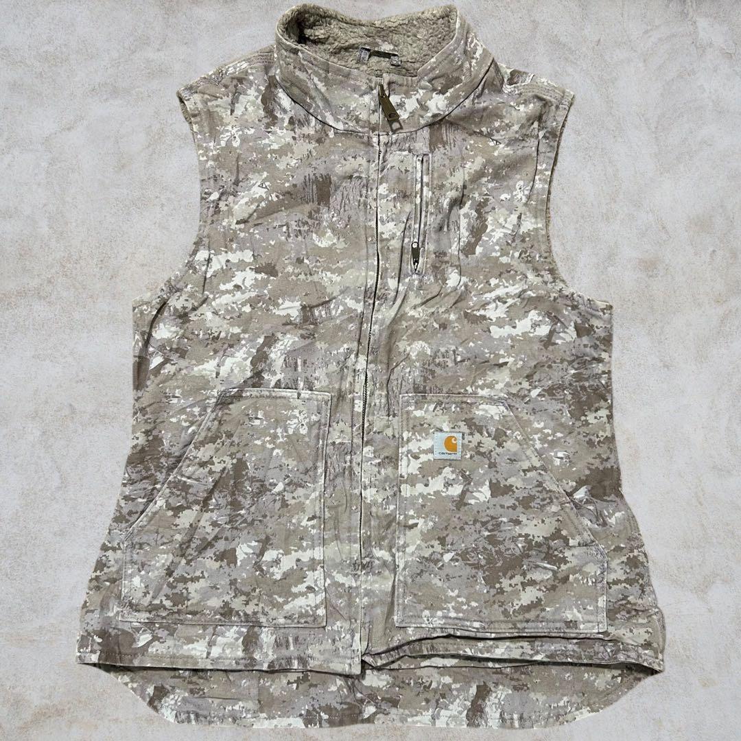 『Carhartt』カーハート　ダックベスト　ワークベスト　ジャケット　迷彩柄 80's カーハート ダックベスト カモ 実寸(L位) | すべての商品