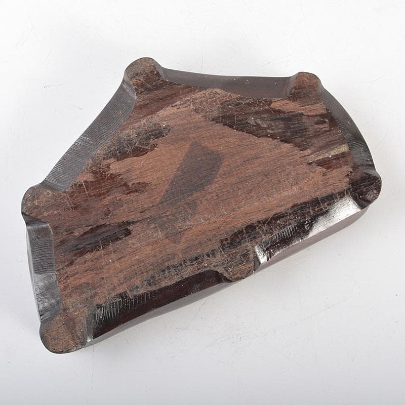 天然石 鑑賞石 佐渡赤玉石 赤石 置物 重さ約2.5㎏ 唐木台付 C R6924