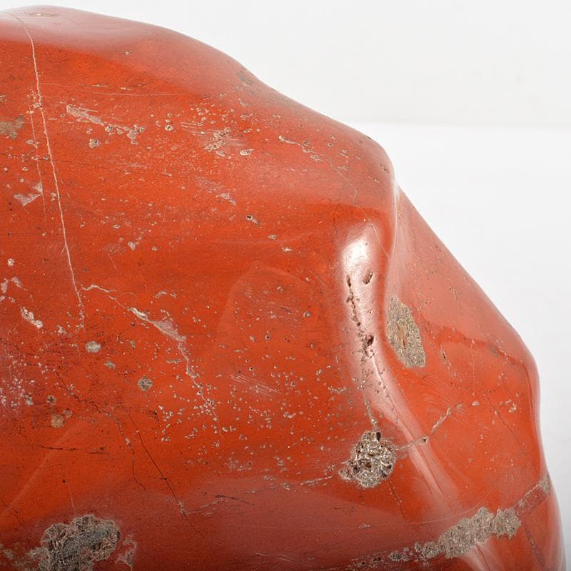 天然石 鑑賞石 佐渡赤玉石 赤石 置物 重さ約2.5㎏ 唐木台付 C R6924