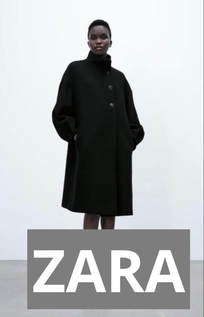 完売品　ZARA ウールブレンドハイネックコートロングコート　ウール　Sサイズ ZARA - ZARA ウールブレンドコート X MAISON SPECIAL XS-Sサイズの通販