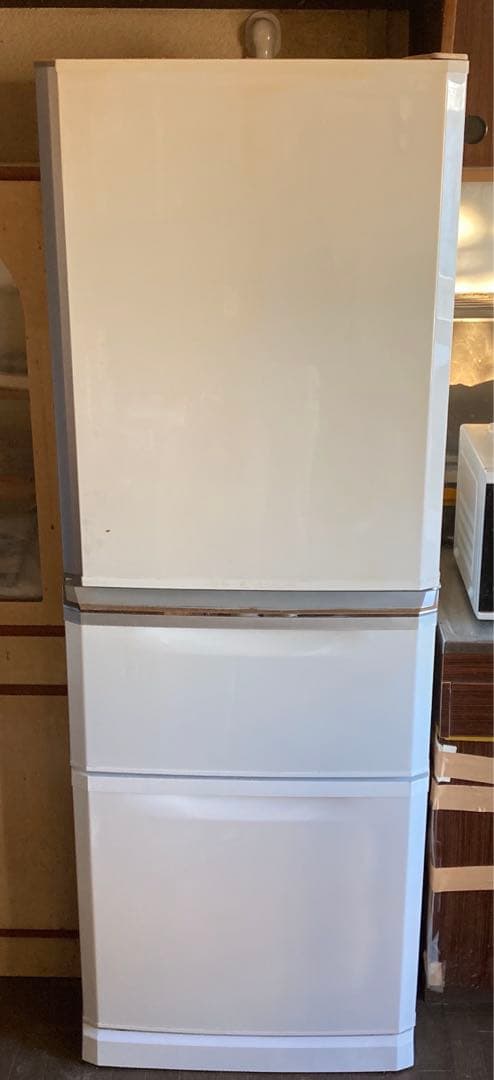 冷蔵庫 三菱 MITSUBISHI MR-C34A-W 2017年製 3ドア 335L ホワイト 右開き