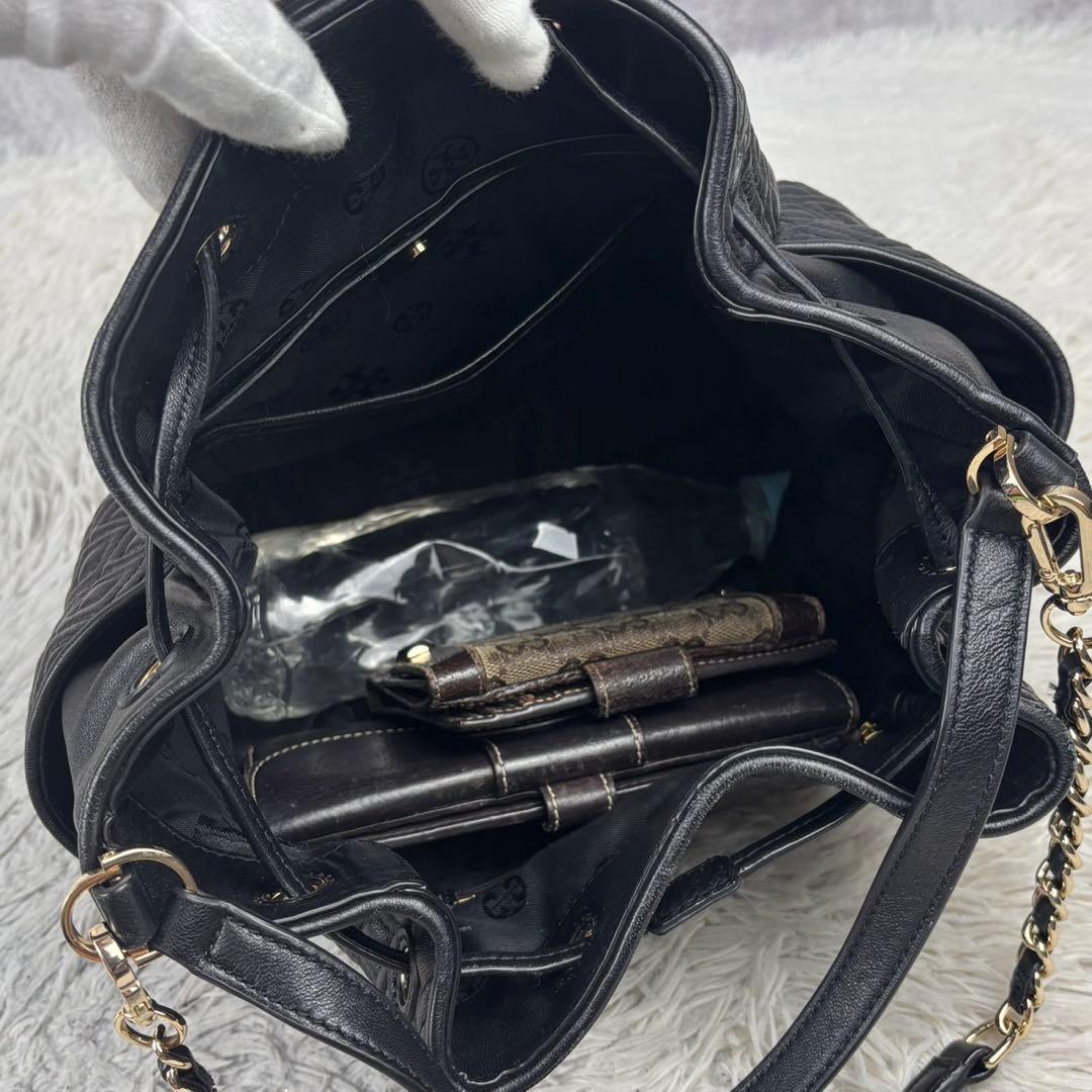 極美品 トリーバーチ レザー 2way 巾着 斜め掛け フレミング 黒