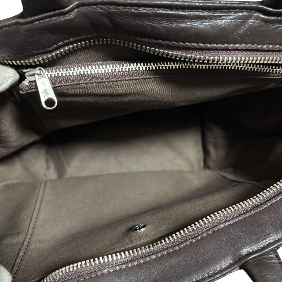 希少】 マーガレットハウエル レザー ハンドバッグ バケツ ダーク