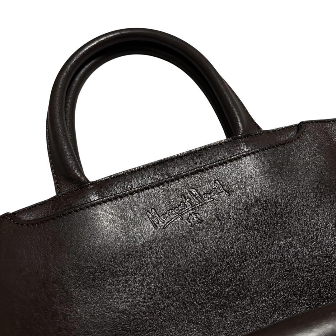 希少】 マーガレットハウエル レザー ハンドバッグ バケツ ダーク