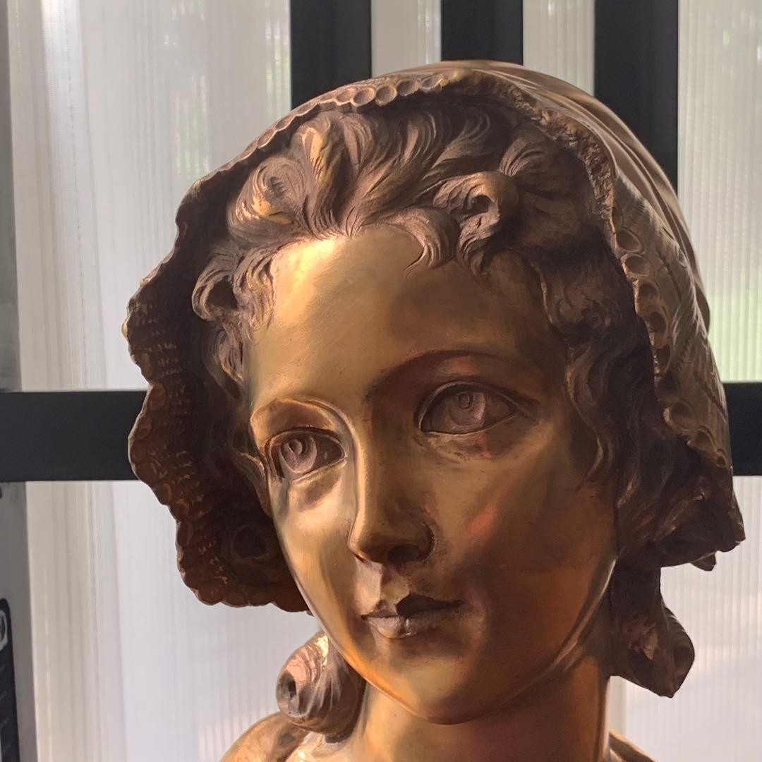 A. GORI ブラス製 女性胸像 約27cm