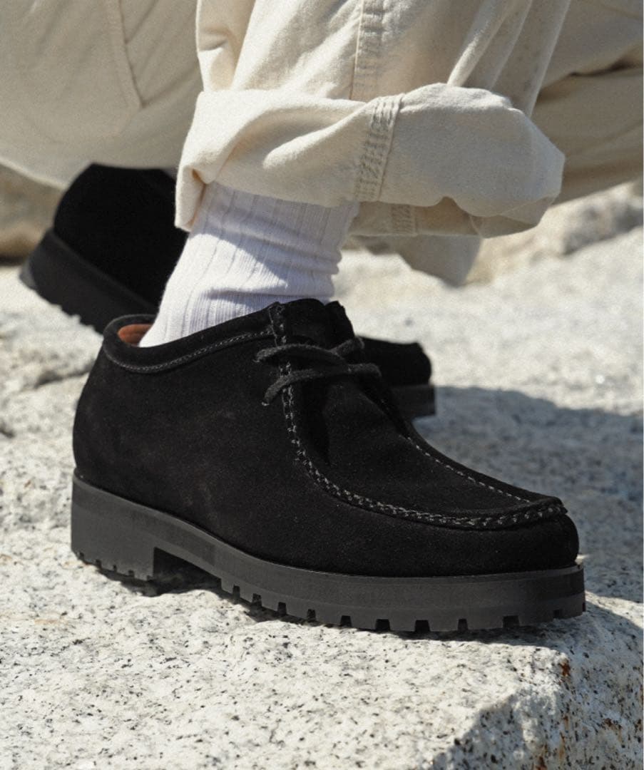 靴 shiun BLACK SUEDE MOCCASIN shiun（シウン）の「BLACK SUEDE MOCCASIN（モカシン/デッキシューズ