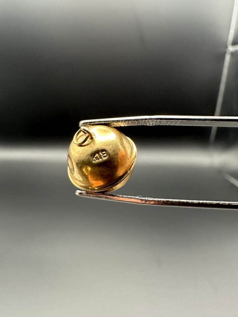 K18 金鈴 0.9ｇ 桐箱付き