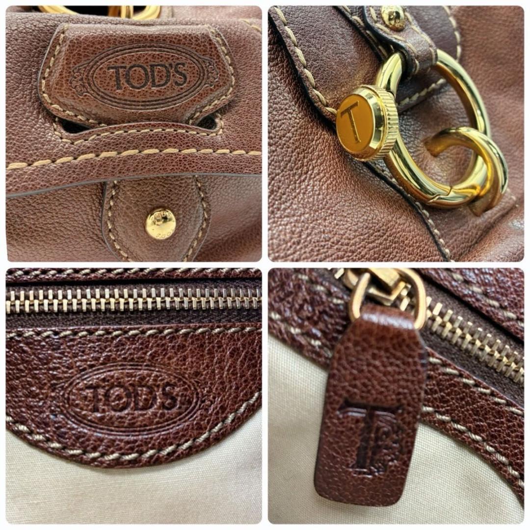 トッズ ホーボー ワンショルダー ショルダーバッグ ブラウン ゴールド
