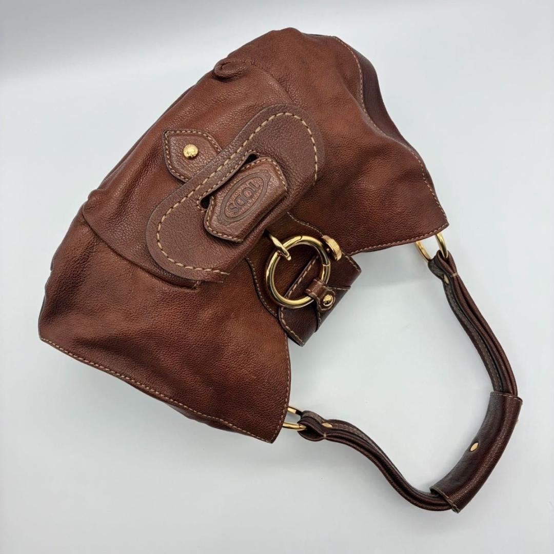 トッズ ホーボー ワンショルダー ショルダーバッグ ブラウン ゴールド