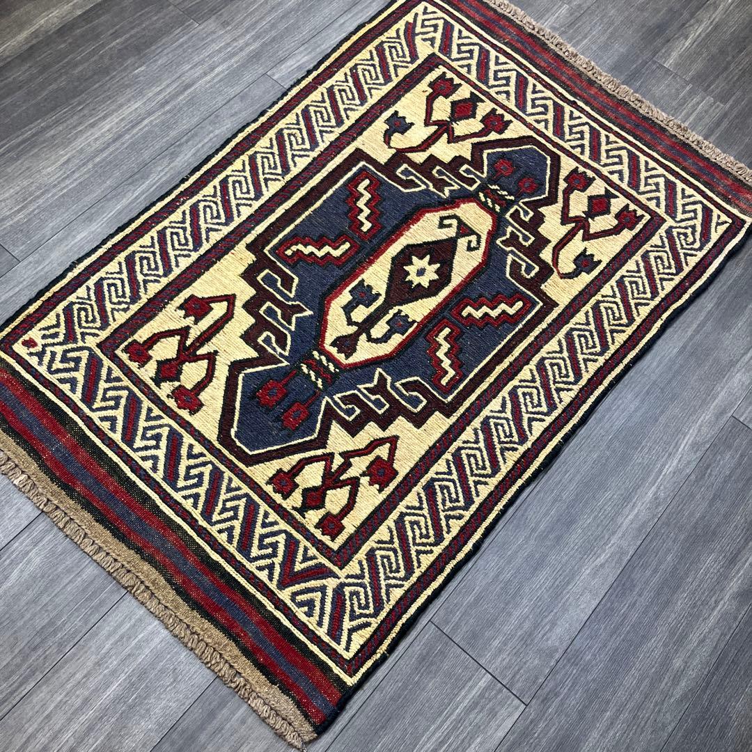 ヴィンテージ トライバルラグスマックキリムアフガニスタン手織り