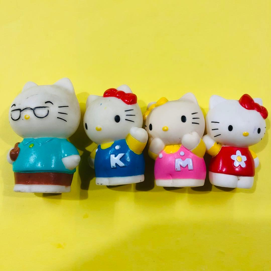当時物 サンリオ ハローキティ ミミィ ソフビ 指人形 フィギュア4個