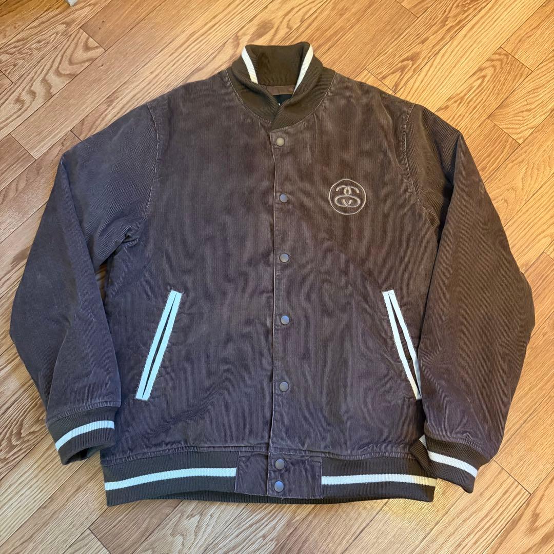 00s stussy ssリンク コーデュロイジャケット ブラウン Lサイズ 中古・古着通販】stussy (ステューシー) スウェットブルゾン ブラウン