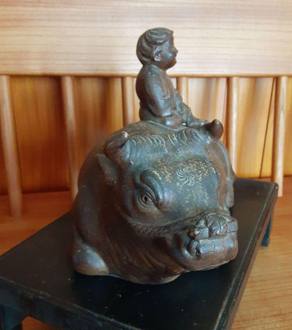 備前焼 騎牛帰家童子像 木村友敬