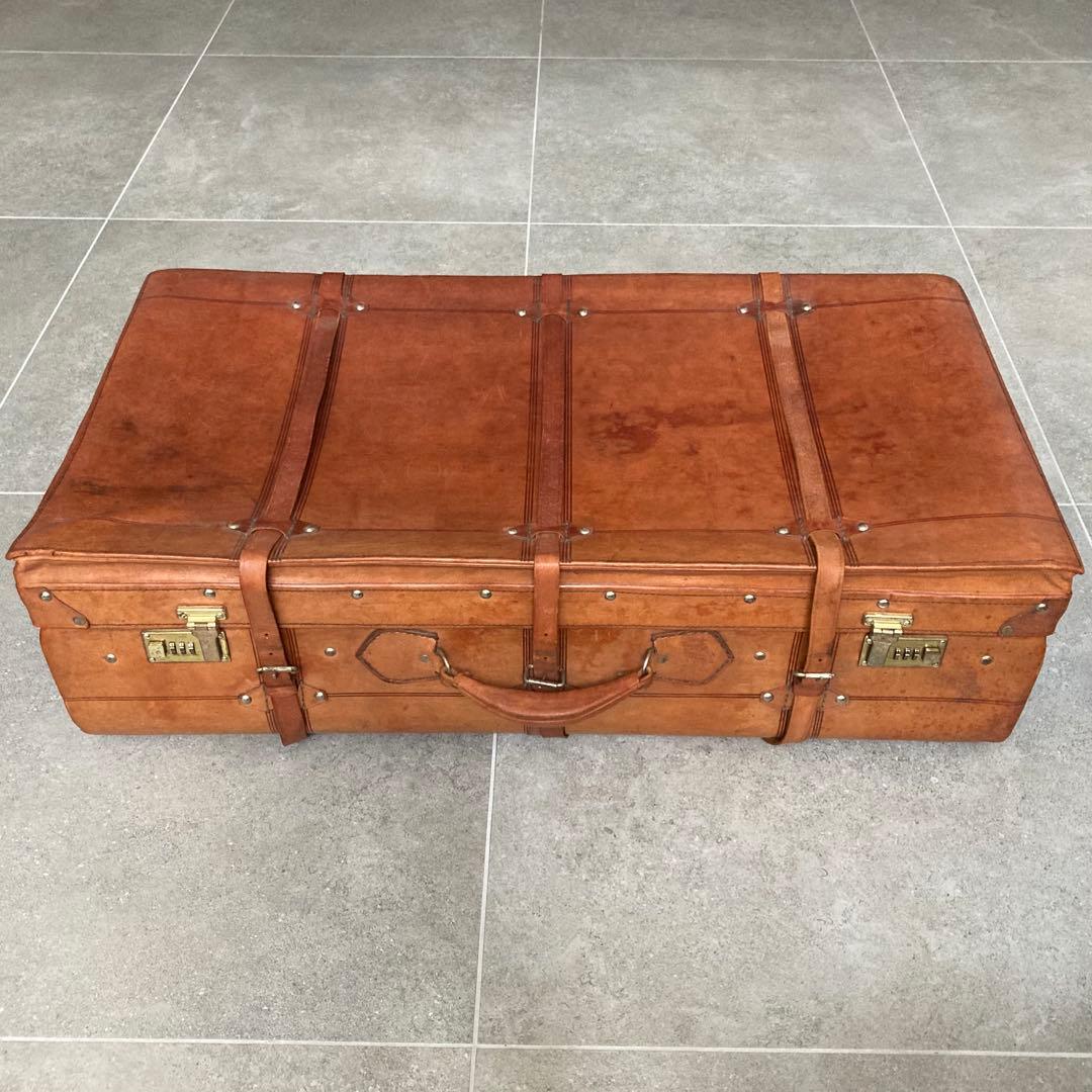 超特大 ヴィンテージ レザートランクケース トランクバッグ 80cm×44cm 106668 ヴィンテージ レザー トランクケース 皮革製 英国製 | すべての