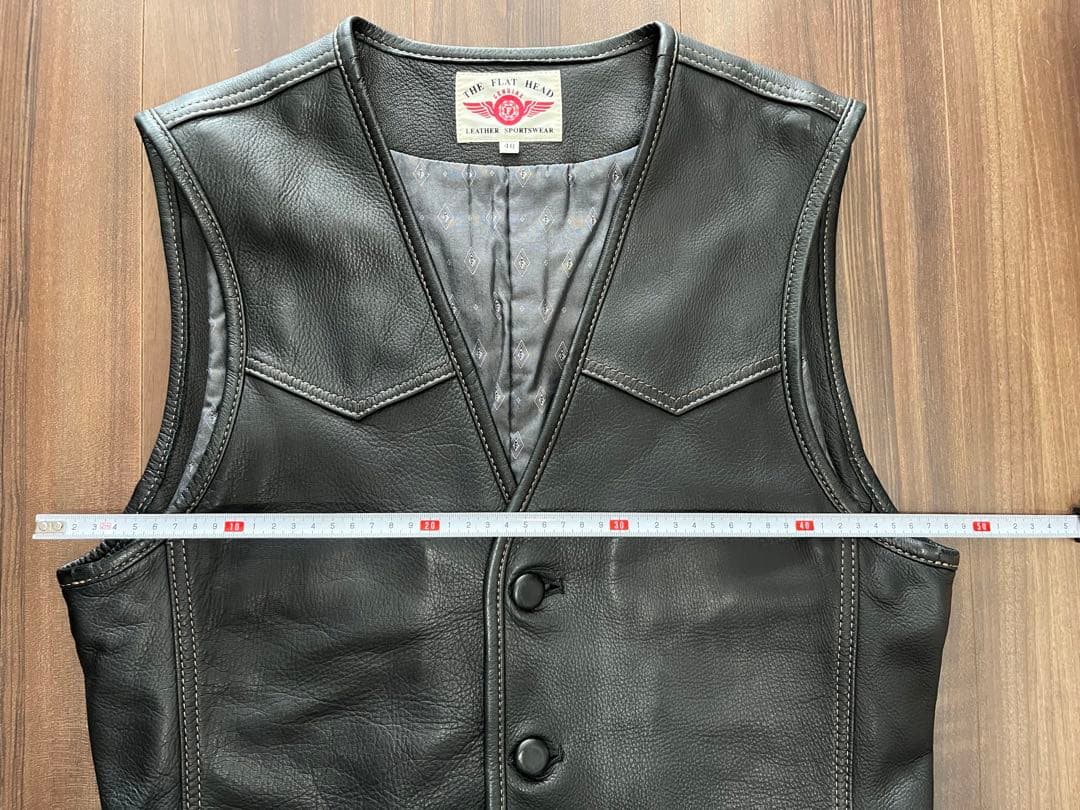 フラットヘッド ディアスキン ベスト 40 鹿革