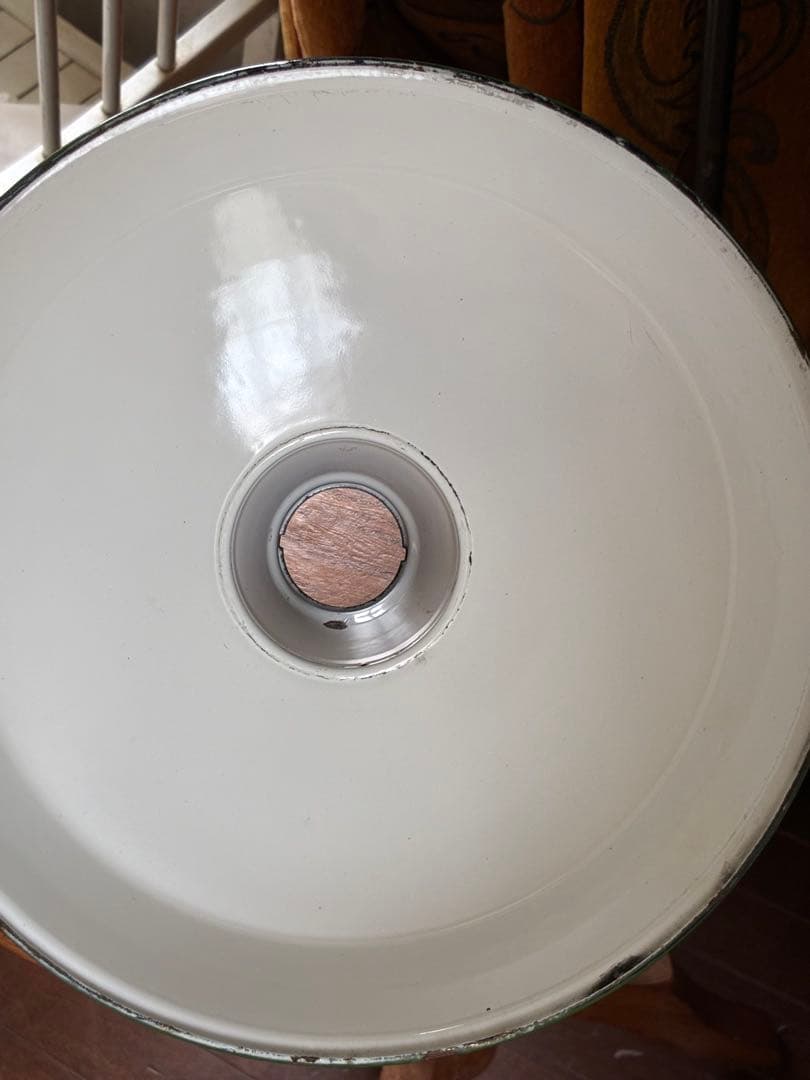 青柳様専用アンティーク ホーロー ランプ シェード グリーン 30センチ