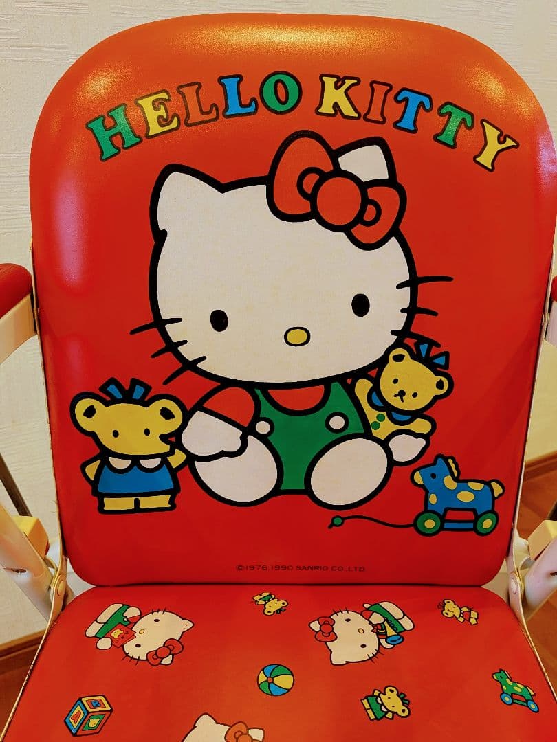 ハローキティ 1990年 レトロ キッズチェア ハイチェア 子供椅子 希少