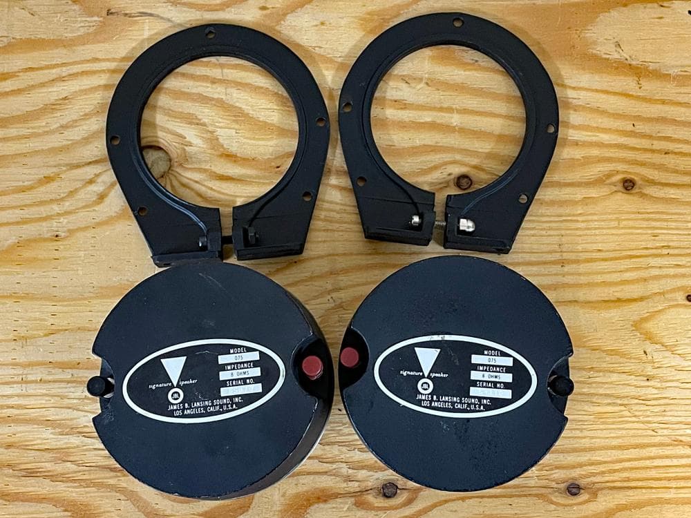 JBL 075 ホーン型ツイーター ペア 8Ω 初期型 赤封印 馬蹄型スタンド付