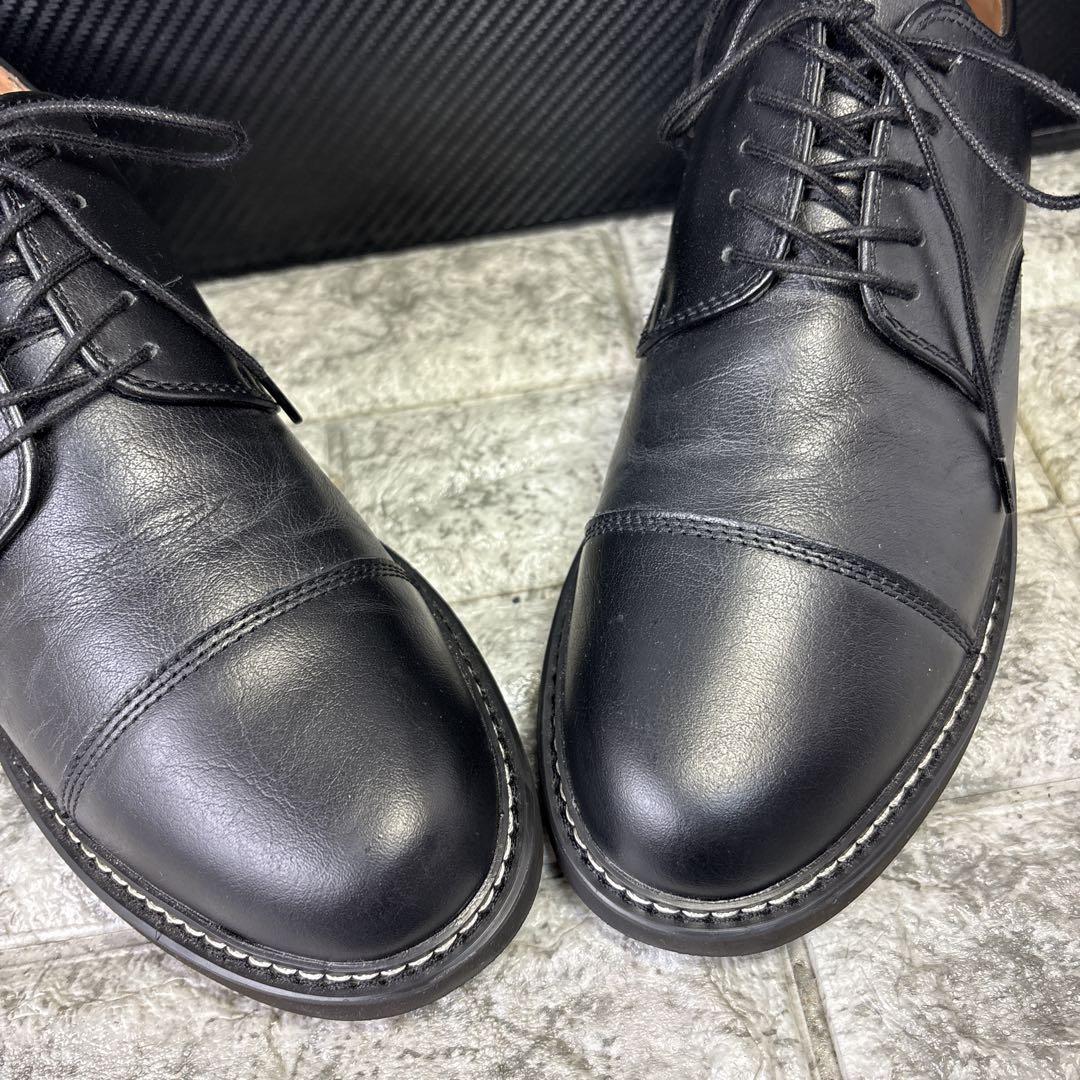 美品】WYM 本革 プレーントゥ ダービー 黒 ストレートチップ - メルカリ