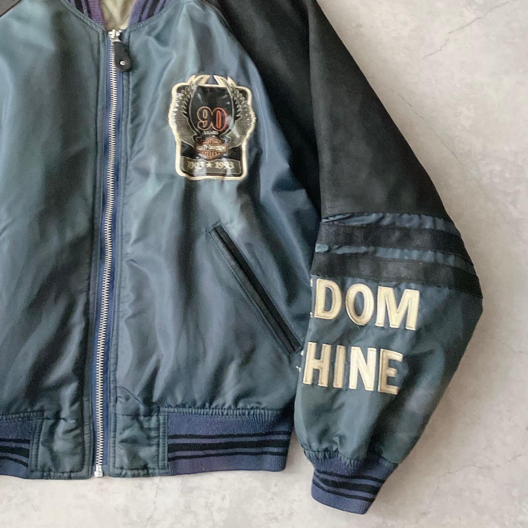 希少 90s Harley-Davidson 90周年記念スタジャン ビンテージ - メルカリ