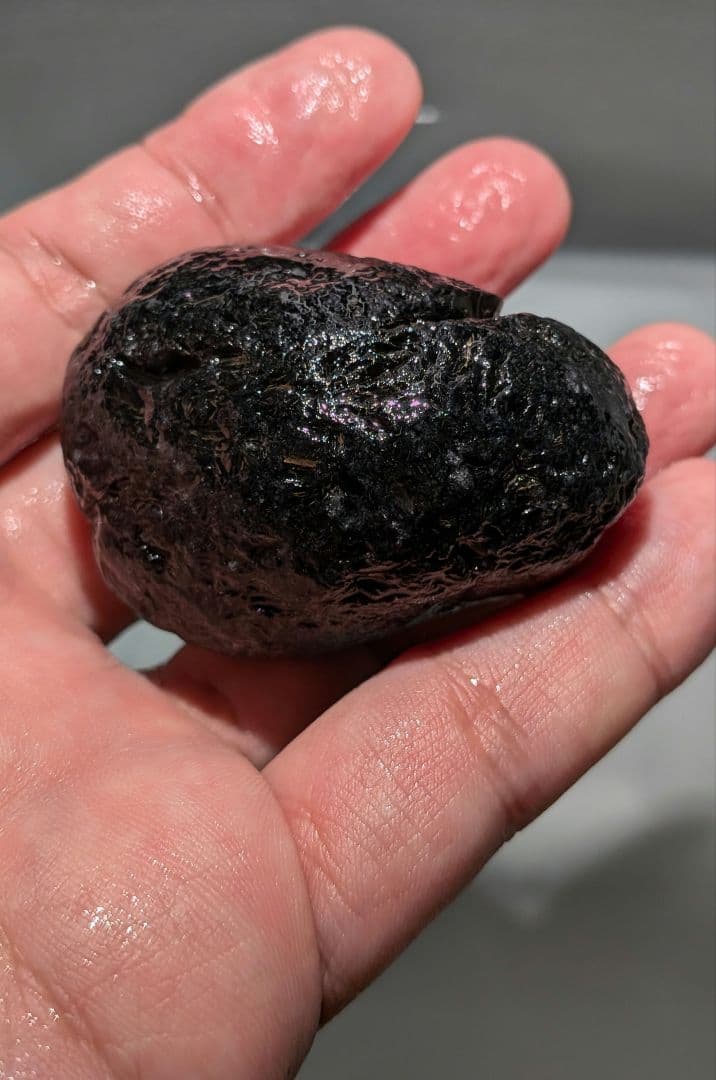 原石 十勝石玲瓏 ブルーベースレインボーオブシディアン 超特級品