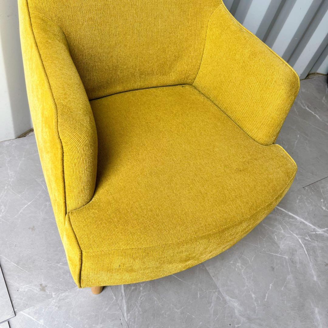 取付無料！ケユカ 北欧風イエローグリーンファブリックナチュラル1P