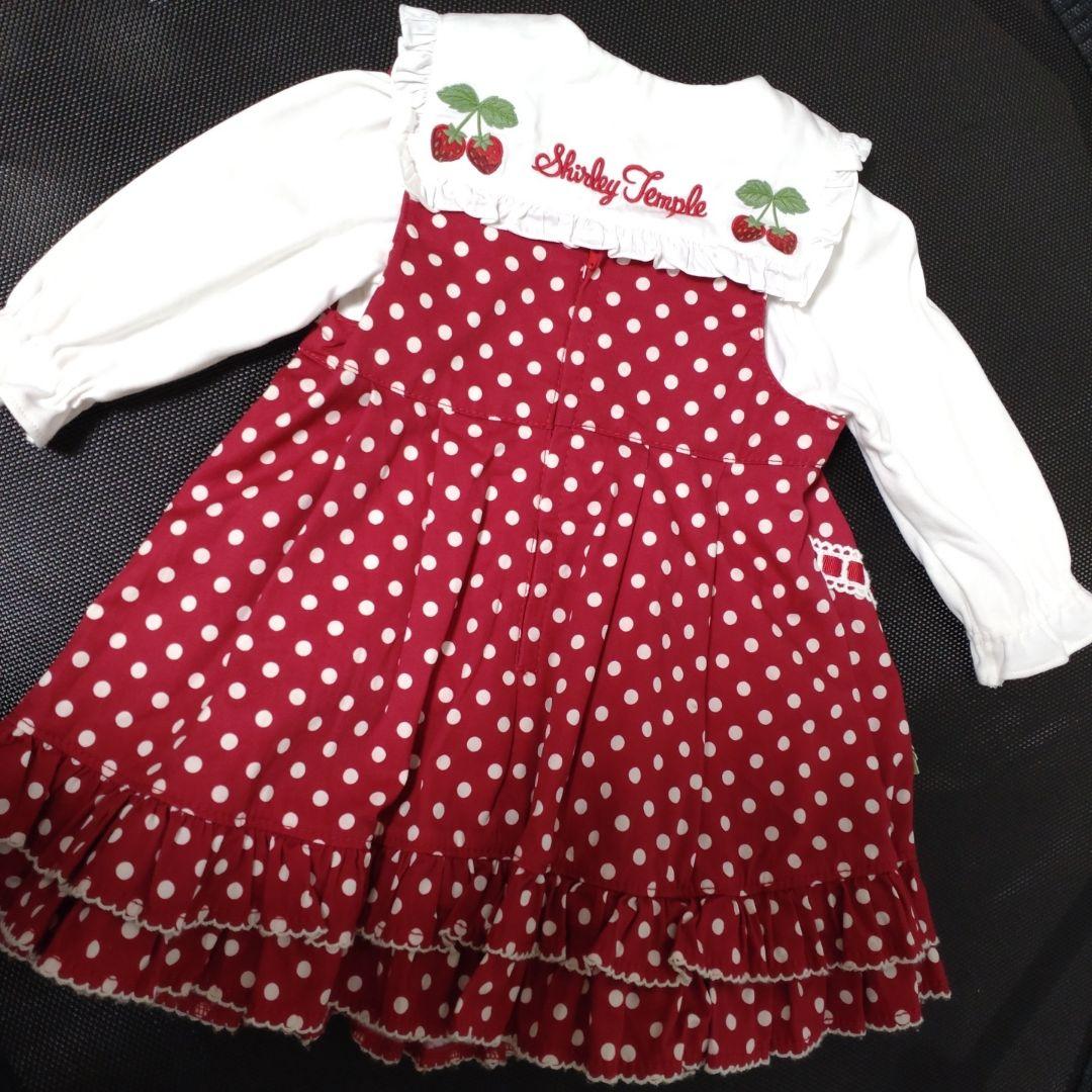 シャーリーテンプル いちごドッドジャンバースカート いちごの刺繍
