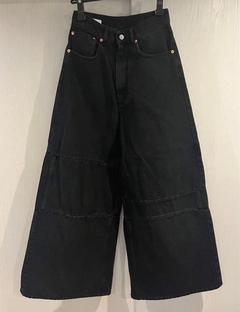 MM6 Black Culotte jeans ワイドデニム 22AW MM6 エムエムシックス メゾンマルジェラ パンツ メンズ Maison