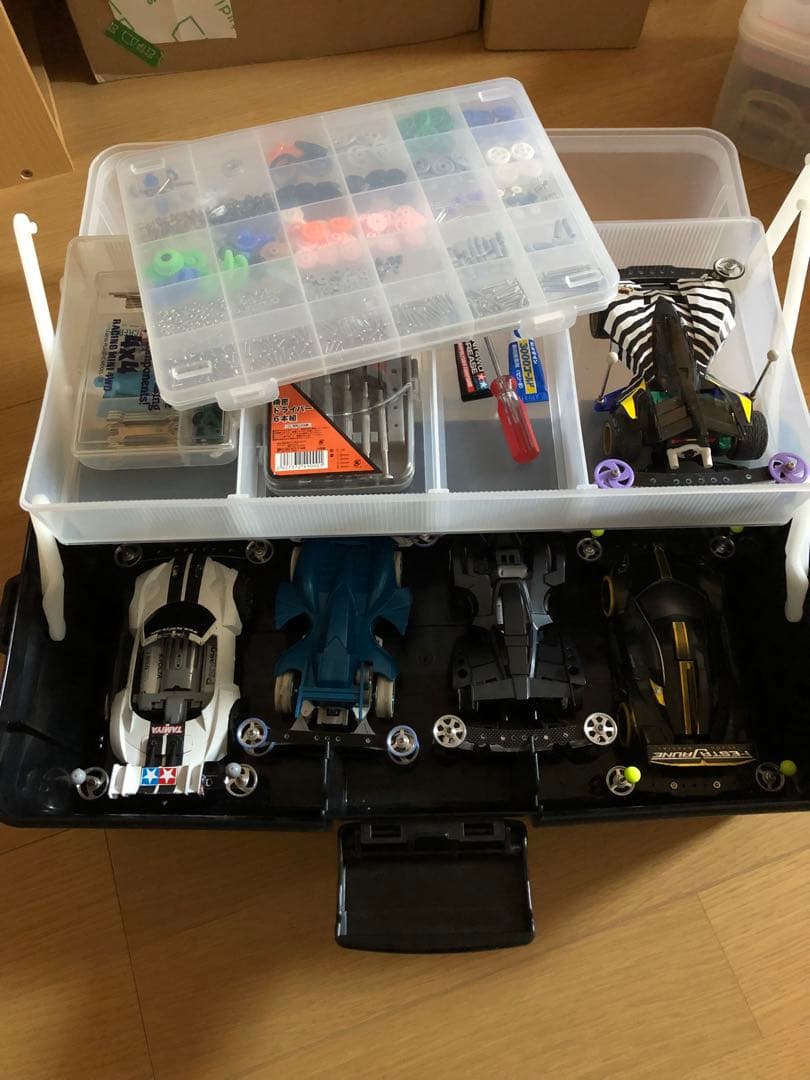 フホマノ様専用 ミニ四駆 引退セット車両5台とパーツ・工具収納セット
