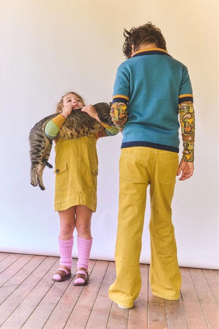 misha&puff フレアデニム イエロー 4yサイズ