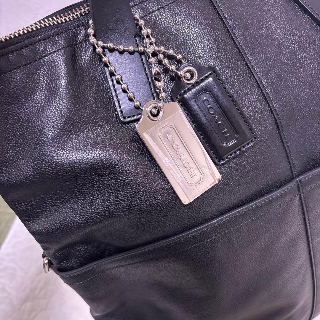 未使用級】コーチ トンプソン トートバッグ 牛革 スパイロレザー 70493