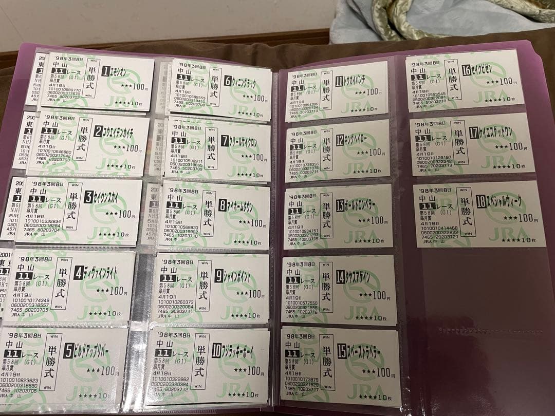 マ*リ様 98年　皐月賞　現地馬券　18頭 特別ご祝儀でポイントプレゼント】危険な人気馬を知れば、満場一致で