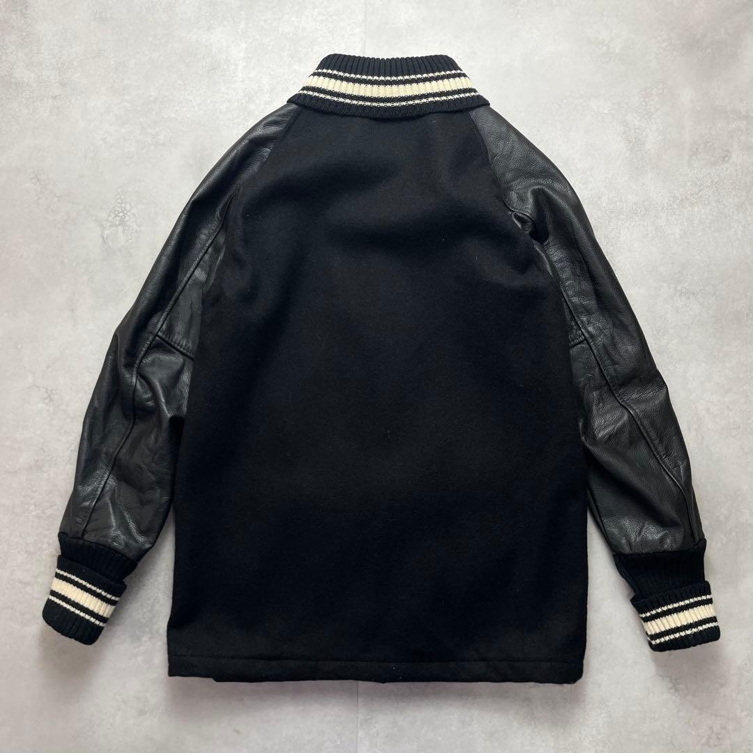 美品 スクーカム 袖レザー スタジャン ファラオジャケット 黒 ブラック