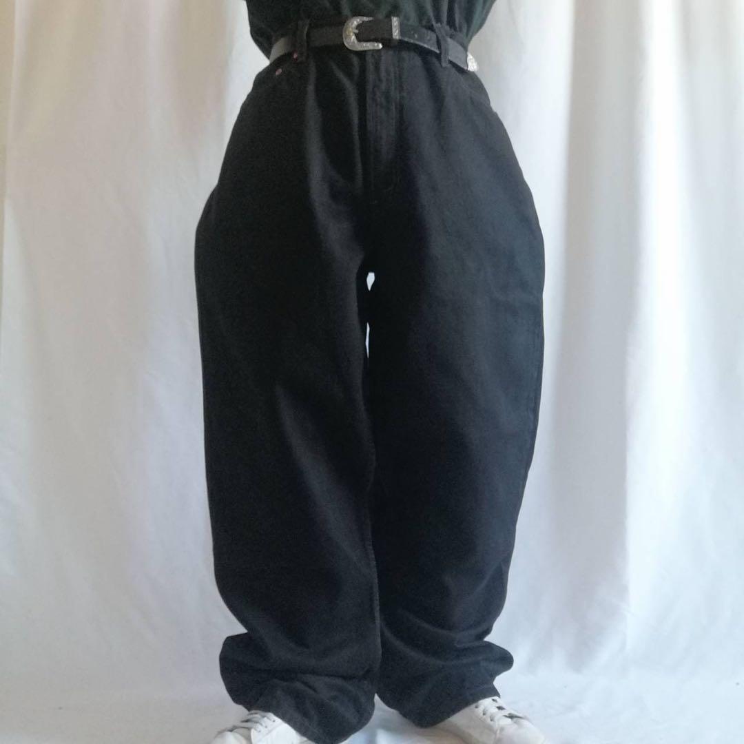 極太 00s Levi's 550 ブラックデニム W40 バギー パンツ 黒 - メルカリ