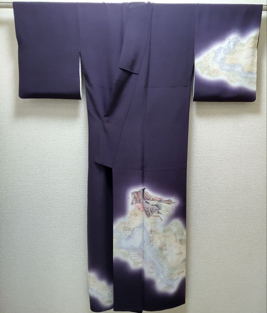 正絹 伝統工芸士 樽本伊勢蔵作 摺染 百人一首 訪問着（120） - メルカリ