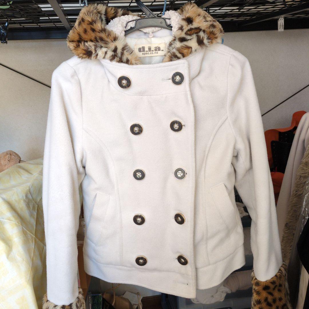 元祖【d.i.a.】 ホワイト レオパード柄ファー　ジャケット 楽天市場】ファーコート レディース ヒョウ柄 レオパード アウター 冬