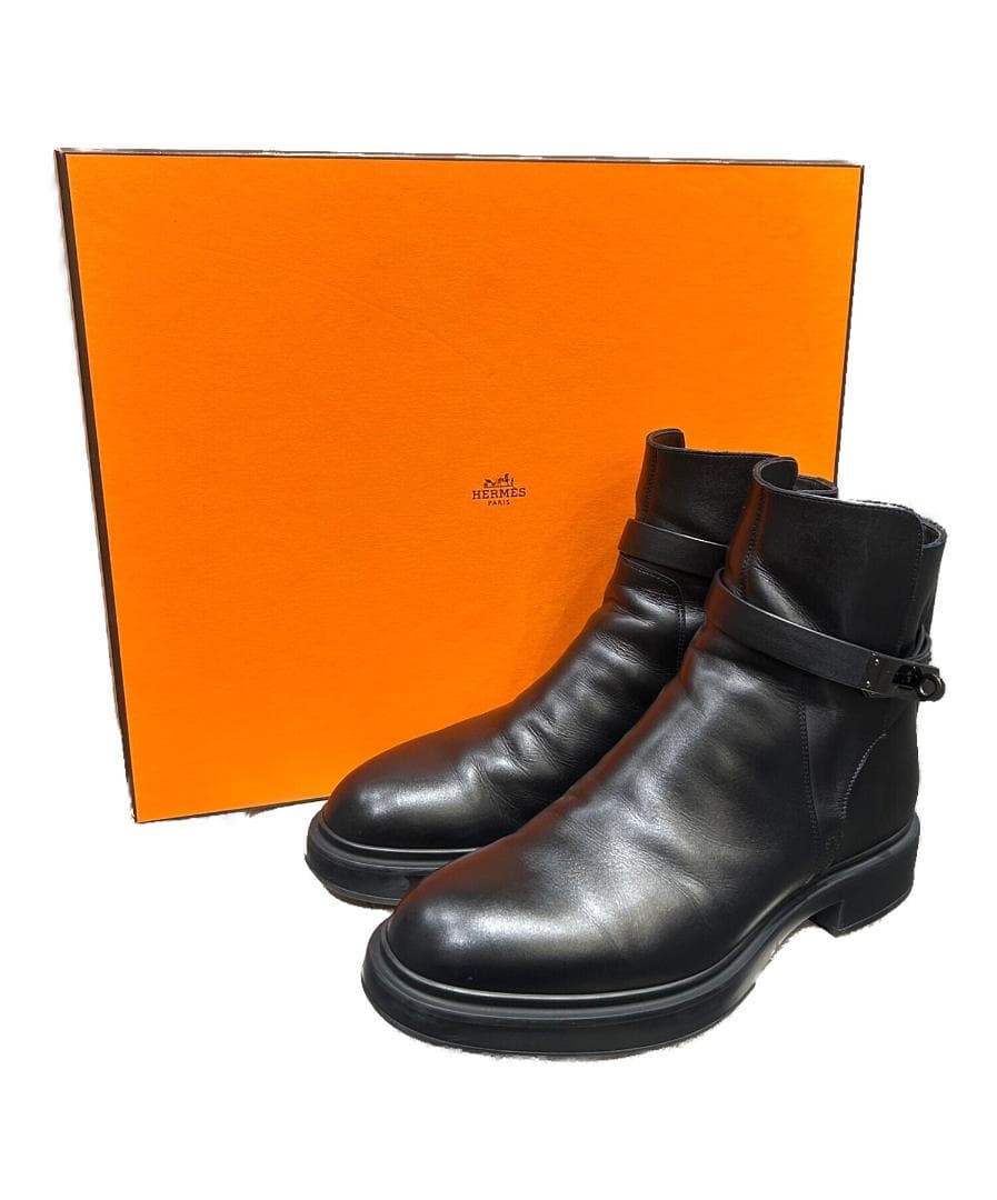 ソーブラック ケリーバックル HERMES ブーツ 《ヴェオ》 40.5