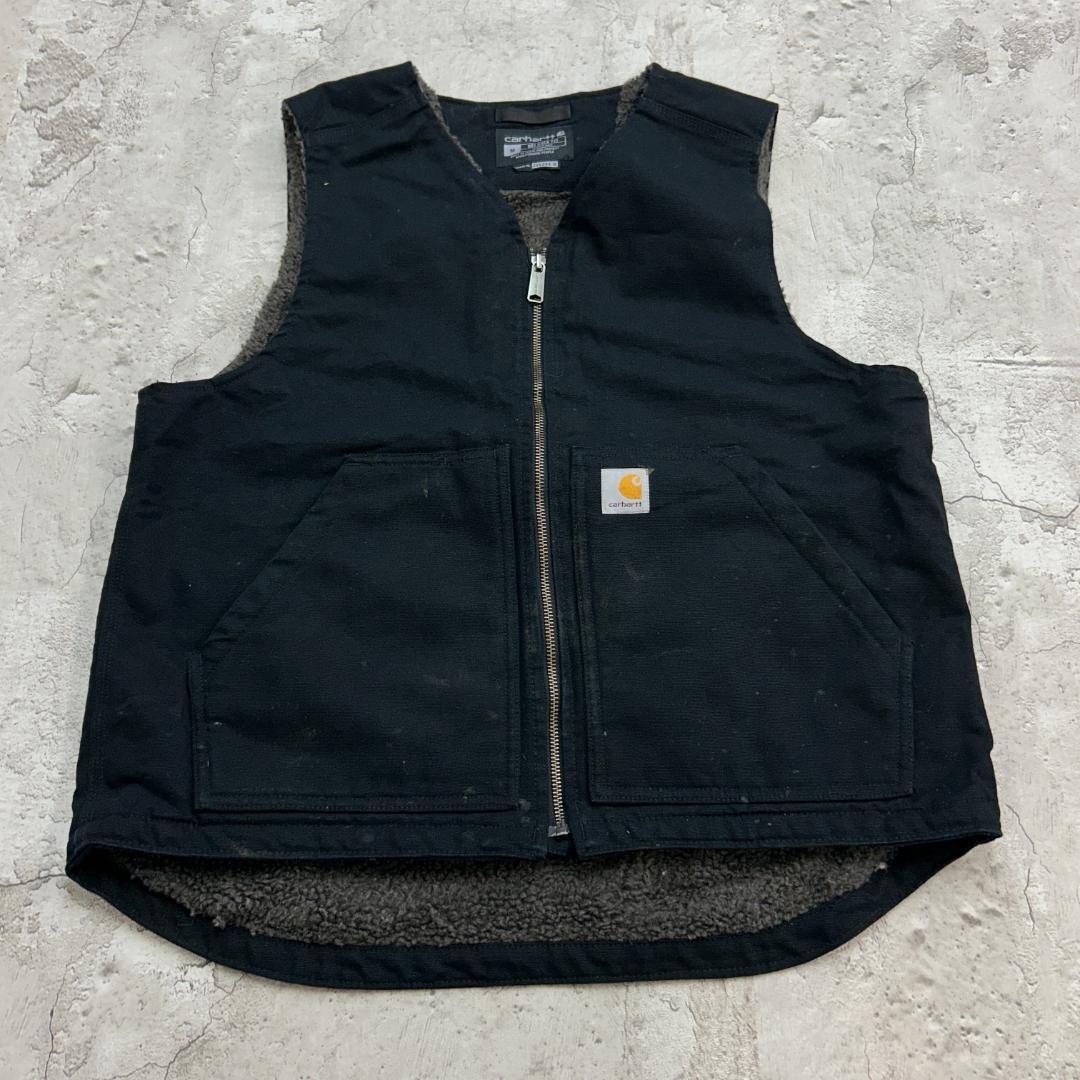 り*ぃ様 Carhartt　カーハート　ダックベスト　ボアベスト　古着　ブラック ビッグサイズ Carhartt カーハート ダック地 ボアワークベスト メンズ