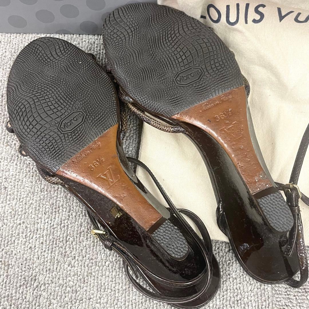 ルイヴィトン サンダル ダミエ 36/5 23.5 靴底補修済 滑り止め加工