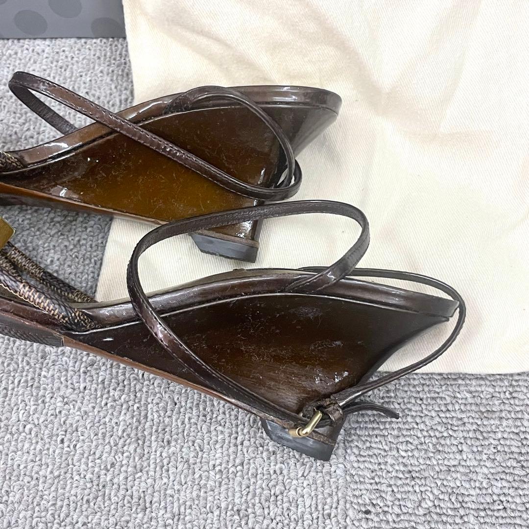 ルイヴィトン サンダル ダミエ 36/5 23.5 靴底補修済 滑り止め加工