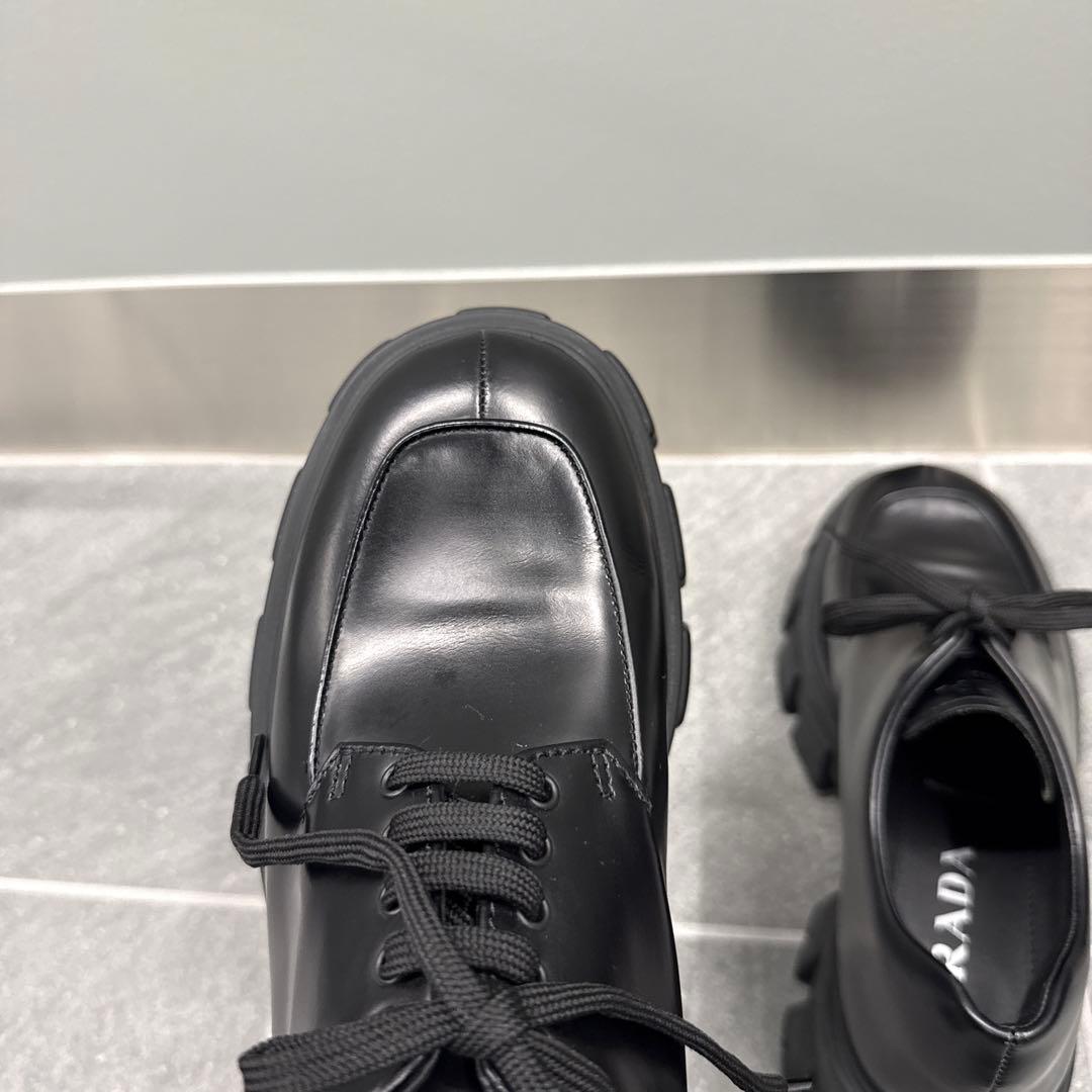 PRADA モノリスレースアップシューズ レザー 25.5cm