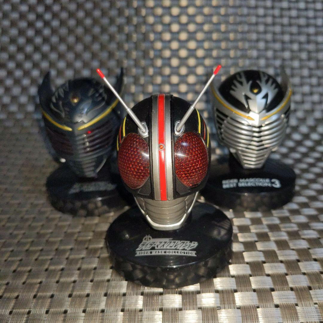 ライダーマスクコレクション」仮面ライダーBLACK·龍騎·リュウガ まとめ