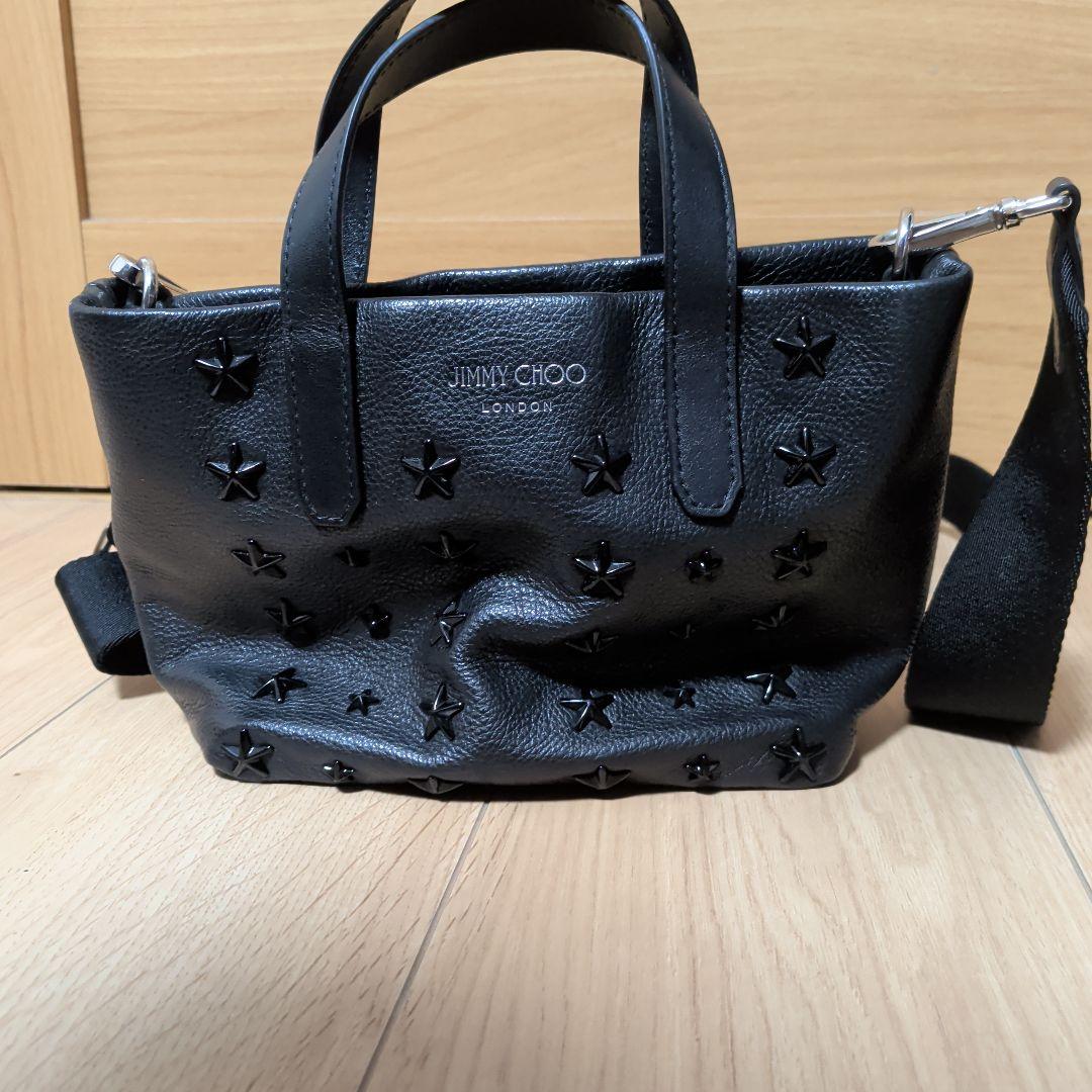 JIMMY CHOO ブラックレザーショルダーバッグの通販はau PAY マーケット