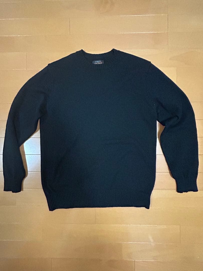 BEAMS PLUS Crew LilyYarn 7G 黒 M ニット BEAMS+（ビームスプラス） セーター ニット Crew LilyYarn 7G メンズ